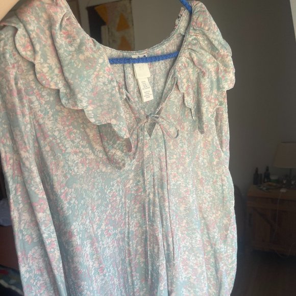 H&M Cottagecore Peter Pan Collar Floral Maxi Dress - Picture 1 of 13